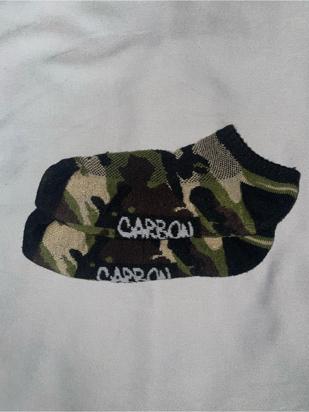 Carbon Camouflage Low-Cut Athletic Socks in Olive, Black, Tan